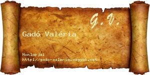 Gadó Valéria névjegykártya